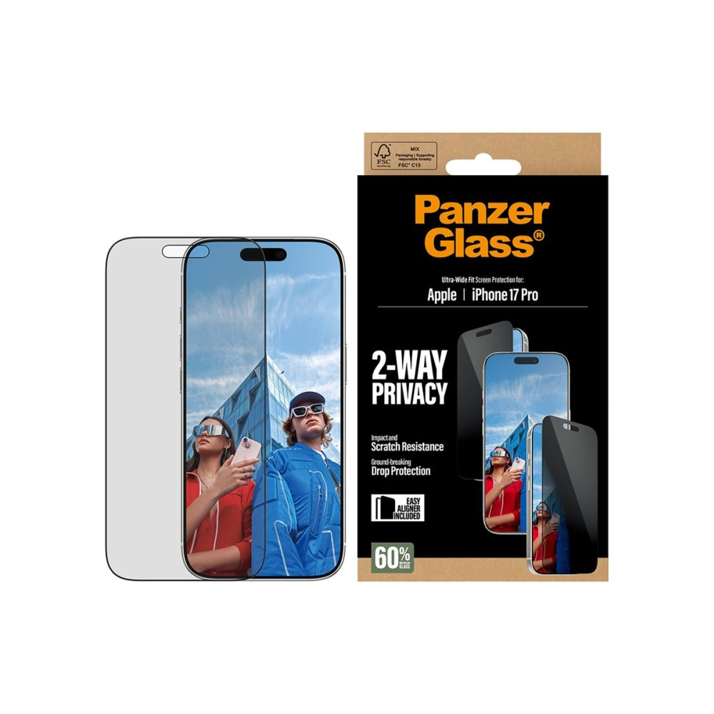Produktbild för PanzerGlass - skärmskydd för mobiltelefon - ultrabred passning med EasyAligner