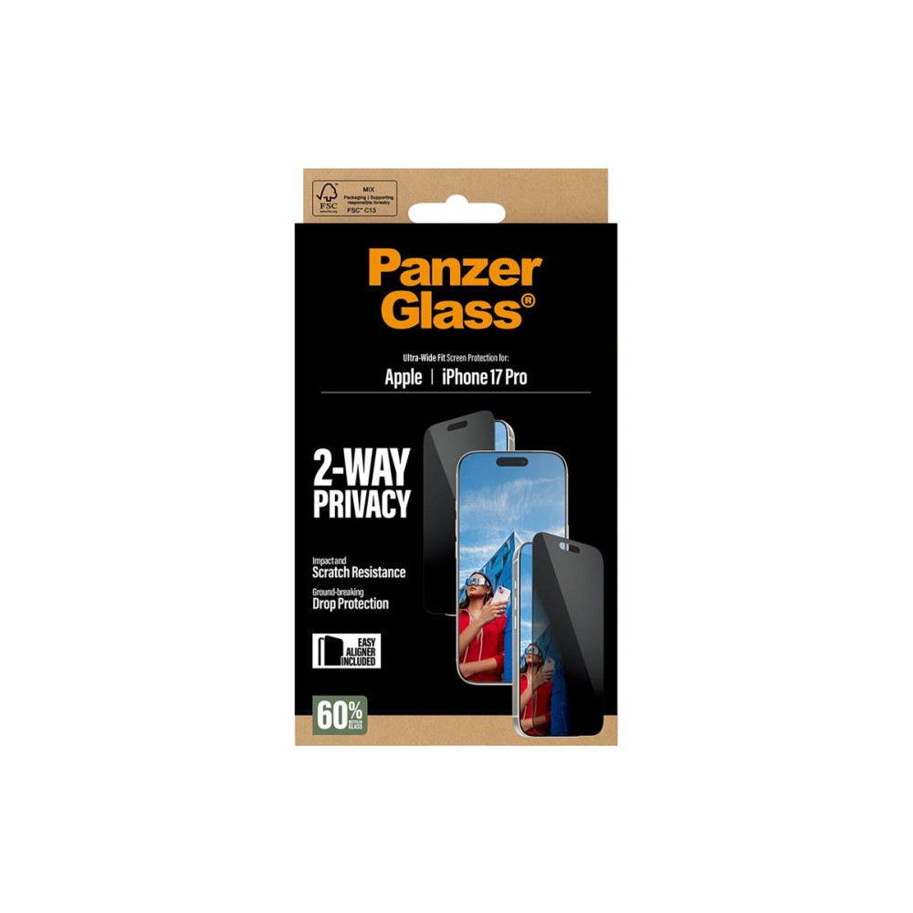 Produktbild för PanzerGlass - skärmskydd för mobiltelefon - ultrabred passning med EasyAligner