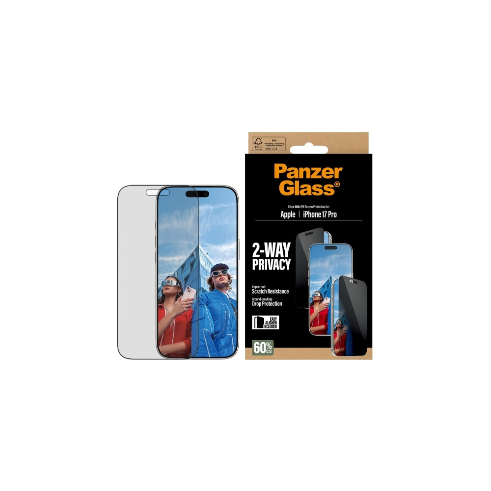 Produktbild för PanzerGlass - skärmskydd för mobiltelefon - ultrabred passning med EasyAligner
