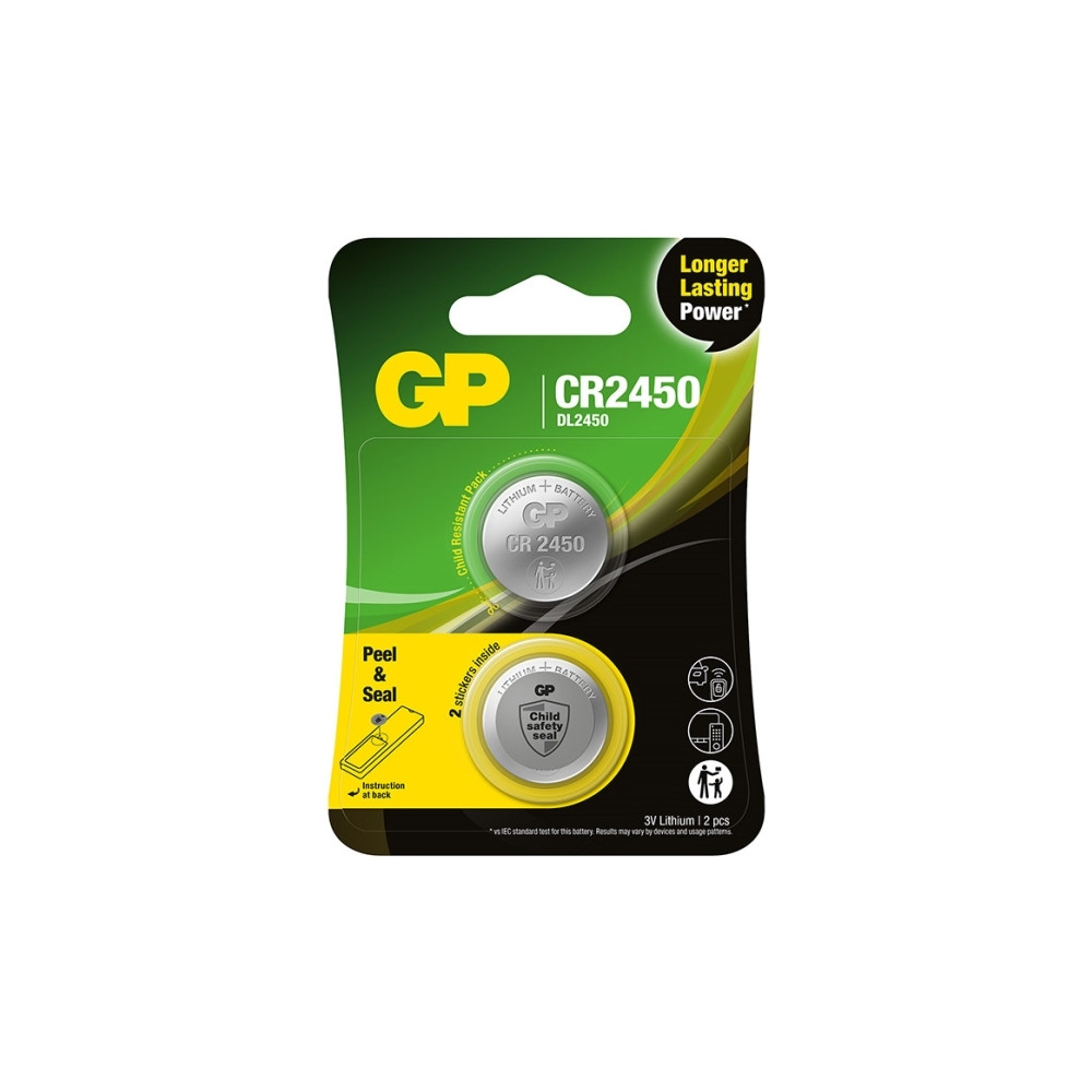 Produktbild för GP batteri - 2 x CR2450 - Li