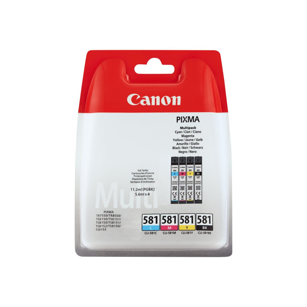 Produktbild för Canon CLI-581 BK/C/M/Y Multi Pack - 4-pack - svart, gul, cyan, magenta - original - bläcktank