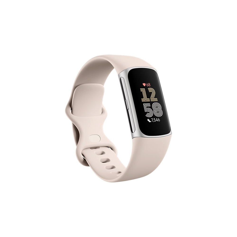 Produktbild för Fitbit Charge 6 - silveraluminium - aktivitetspårare med evighetsband - porslin