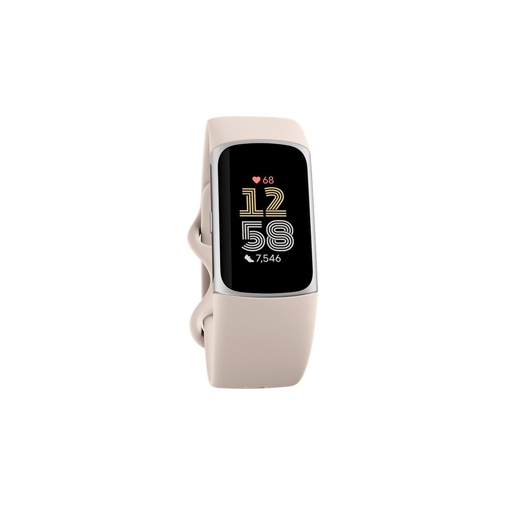 Produktbild för Fitbit Charge 6 - silveraluminium - aktivitetspårare med evighetsband - porslin