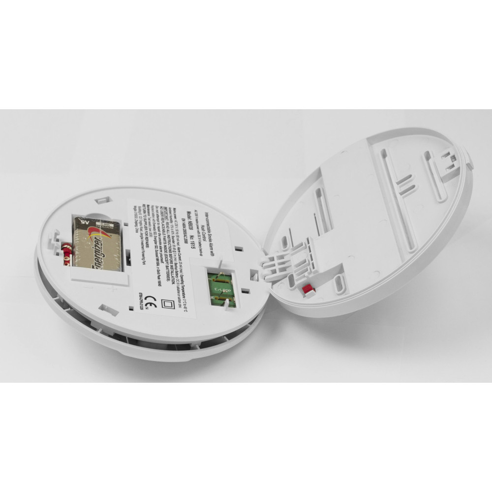 Produktbild för Rökdetektor 230V med 9V batteribackup, sammankoppling upp ti...