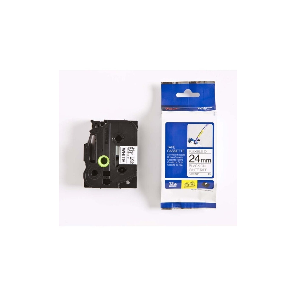 Produktbild för Brother TZe-FX251 - flexibel ID-tejp - 1 kassett(er) - Rulle ( 2,4 cm x 8 m)