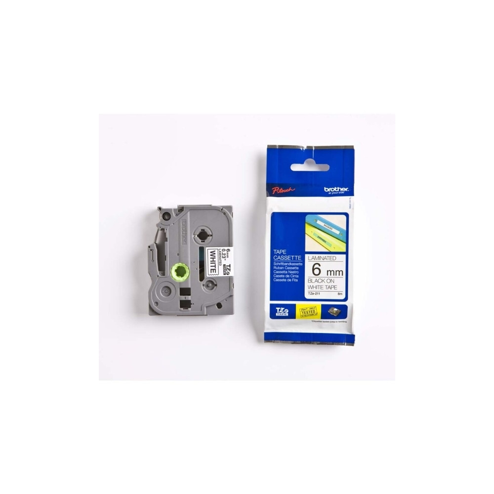 Produktbild för Brother TZe-211 - bandlaminat - 1 kassett(er) - Rulle (0,6 cm x 8 m)