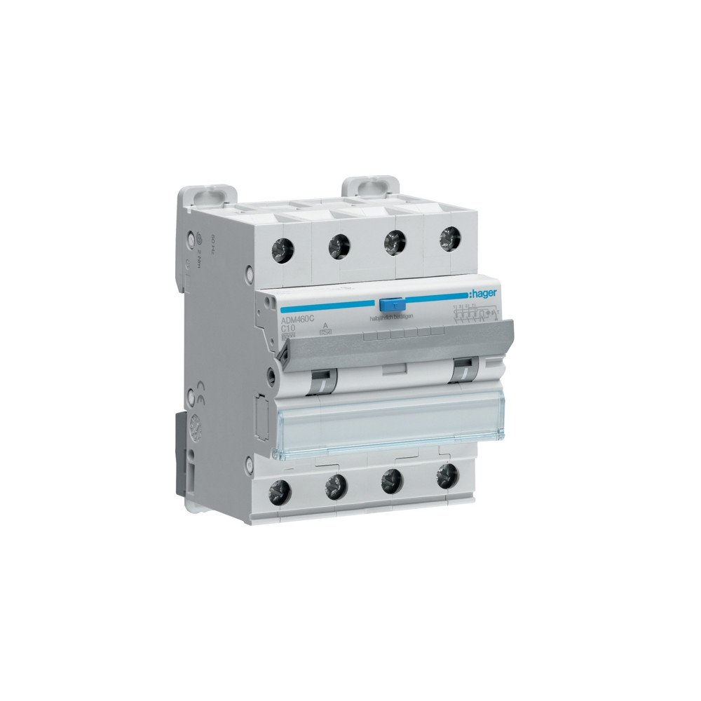 Produktbild för Kombinationsbrytare Automatisk säkring/HPFI C 10A 4P, 30 mA,...
