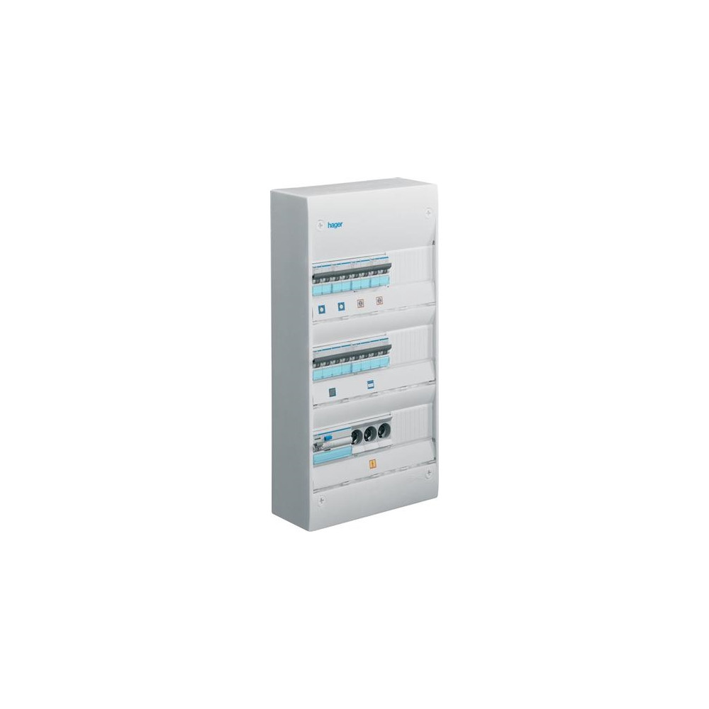 Produktbild för HAGER Group board GD313F 3 x 13 moduler med PE-klämmameHxWxD...