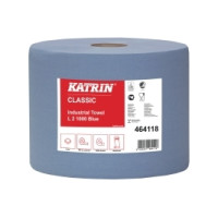 Produktbild för Handdukspapper katrin 464118 classic, industriell, blå, 2 ru...