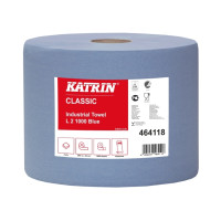 Produktbild för Handdukspapper katrin 464118 classic, industriell, blå, 2 ru...