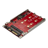 Produktbild för StarTech.com Dual-Slot M.2-enhet till SATA-adapter för 2,5" Drive Bay - RAID - kontrollerkort (RAID) - M.2 Card - SATA 6Gb/s