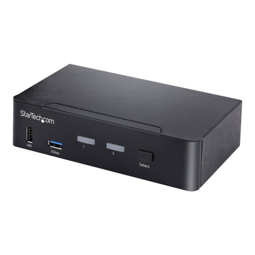 StarTech.com StarTech.com USB C KVM Switch, 2 Port DisplayPort KVM w/ 4K 60Hz UHD HDR Video, 3.5mm Audio, USB Type C KVM Switch, 4x USB HID and 2x USB A 3.2 Gen 1 5Gbps Hub, Thunderbolt 3/4 Compatible - Hot Key Switching (SV231DPUCA) - omkopplare för tangentbord/video