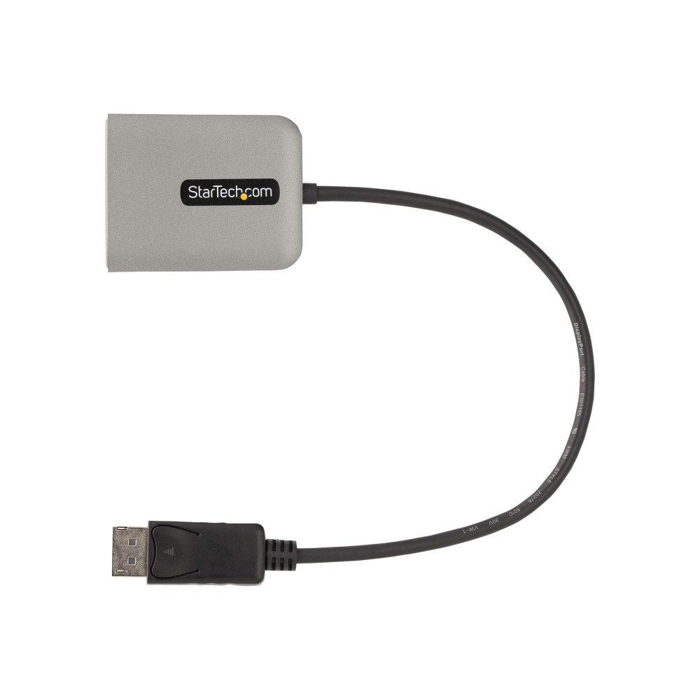 Produktbild för StarTech.com 2-Port DisplayPort MST Hub, Dual 4K 60Hz, DP to 2x DisplayPort Monitor Adapter, DP 1.4 Multi-Monitor Video Adapter w/ 1ft Built-in Cable, USB Powered, Windows Only - Multi Stream Transport Hub (MST14DP122DP) - hubb - 2 portar