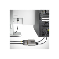Produktbild för StarTech.com 2-Port DisplayPort MST Hub, Dual 4K 60Hz, DP to 2x DisplayPort Monitor Adapter, DP 1.4 Multi-Monitor Video Adapter w/ 1ft Built-in Cable, USB Powered, Windows Only - Multi Stream Transport Hub (MST14DP122DP) - hubb - 2 portar