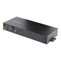 Produktbild för StarTech.com 16-Port Industrial USB 3.0 Hub 5Gbps, Metal, DIN/Surface/Rack Mountable, ESD Protection, Terminal Block Power, up to 120W Shared USB Charging, Dual-Host Hub/Switch (5G16AINDS-USB-A-HUB) - hubb - industriell - 16 portar - rackmonterbar
