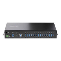 Produktbild för StarTech.com 16-Port Industrial USB 3.0 Hub 5Gbps, Metal, DIN/Surface/Rack Mountable, ESD Protection, Terminal Block Power, up to 120W Shared USB Charging, Dual-Host Hub/Switch (5G16AINDS-USB-A-HUB) - hubb - industriell - 16 portar - rackmonterbar