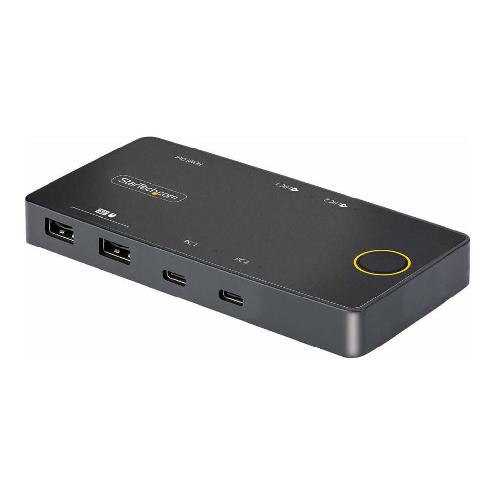 Produktbild för StarTech.com 2-Port USB-C KVM Switch, Single-4K 60Hz HDMI Monitor, Dual-100W Power Delivery Pass-through Ports, Bus Powered, USB Type-C/USB4/Thunderbolt 3/4 Compatible - Small Form Factor (C2-H46-UC2-PD-KVM) - omkopplare för tangentbord/video/mus - 2 port