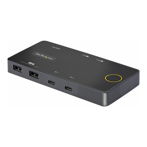 StarTech.com StarTech.com 2-Port USB-C KVM Switch, Single-4K 60Hz HDMI Monitor, Dual-100W Power Delivery Pass-through Ports, Bus Powered, USB Type-C/USB4/Thunderbolt 3/4 Compatible - Small Form Factor (C2-H46-UC2-PD-KVM) - omkopplare för tangentbord/video/mus - 2 port