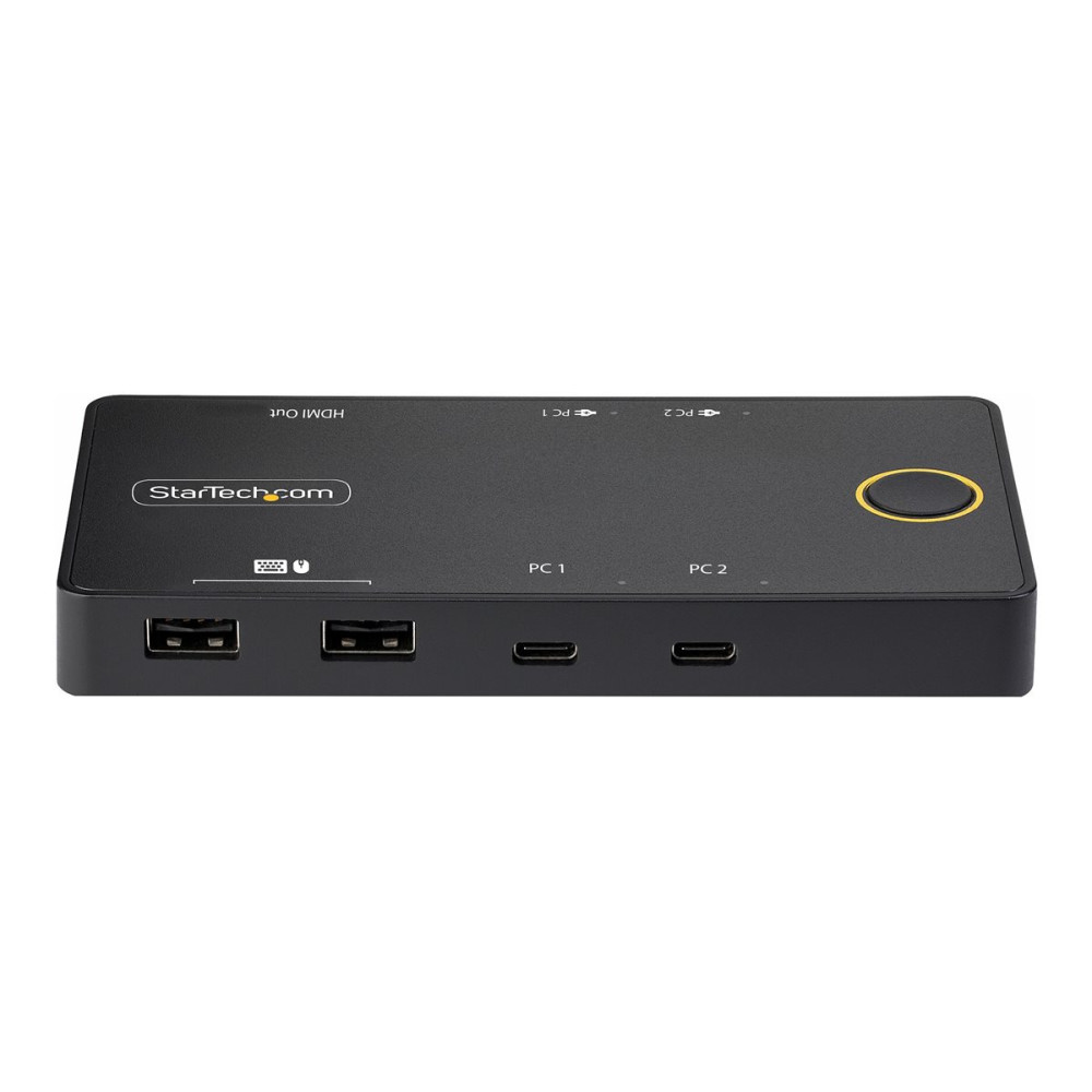 Produktbild för StarTech.com 2-Port USB-C KVM Switch, Single-4K 60Hz HDMI Monitor, Dual-100W Power Delivery Pass-through Ports, Bus Powered, USB Type-C/USB4/Thunderbolt 3/4 Compatible - Small Form Factor (C2-H46-UC2-PD-KVM) - omkopplare för tangentbord/video/mus - 2 port