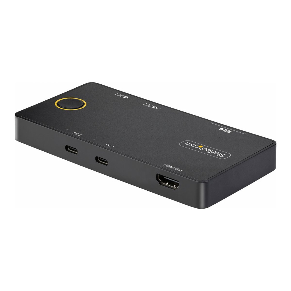 Produktbild för StarTech.com 2-Port USB-C KVM Switch, Single-4K 60Hz HDMI Monitor, Dual-100W Power Delivery Pass-through Ports, Bus Powered, USB Type-C/USB4/Thunderbolt 3/4 Compatible - Small Form Factor (C2-H46-UC2-PD-KVM) - omkopplare för tangentbord/video/mus - 2 port