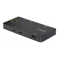 Produktbild för StarTech.com 2-Port USB-C KVM Switch, Single-4K 60Hz HDMI Monitor, Dual-100W Power Delivery Pass-through Ports, Bus Powered, USB Type-C/USB4/Thunderbolt 3/4 Compatible - Small Form Factor (C2-H46-UC2-PD-KVM) - omkopplare för tangentbord/video/mus - 2 port
