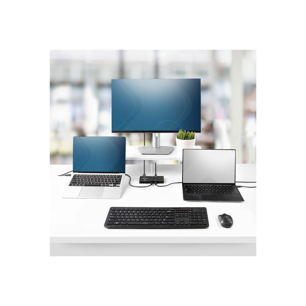 Produktbild för StarTech.com 2-Port USB-C KVM Switch, Single-4K 60Hz HDMI Monitor, Dual-100W Power Delivery Pass-through Ports, Bus Powered, USB Type-C/USB4/Thunderbolt 3/4 Compatible - Small Form Factor (C2-H46-UC2-PD-KVM) - omkopplare för tangentbord/video/mus - 2 port