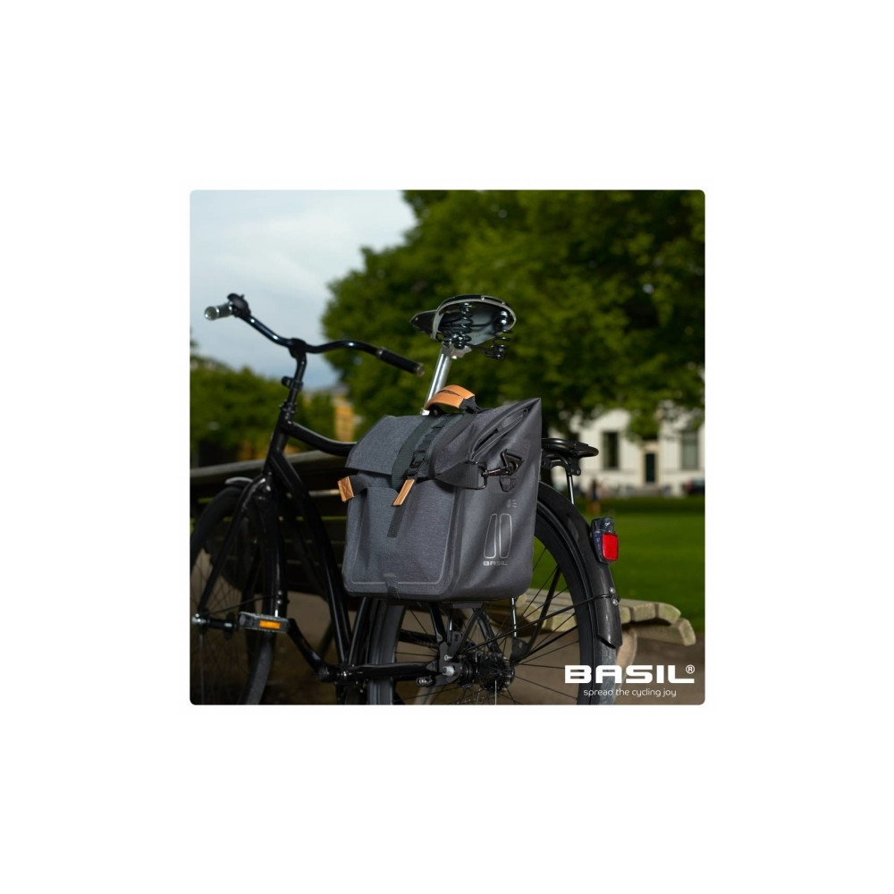 Produktbild för Basil BA17661, Bak, Cykelväska, Polyester, Grå, 20 l, 370 mm