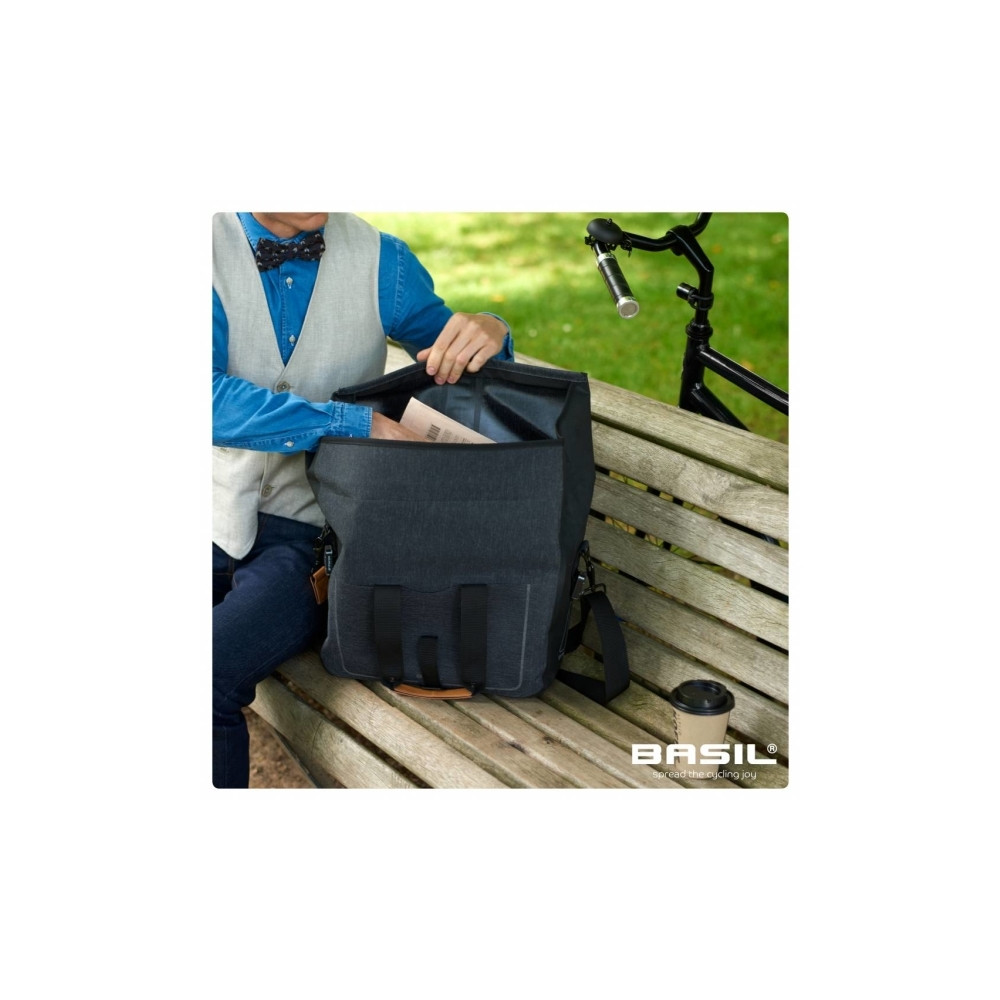 Produktbild för Basil BA17661, Bak, Cykelväska, Polyester, Grå, 20 l, 370 mm