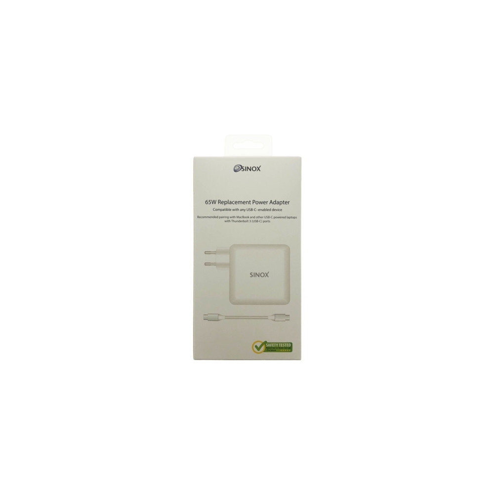 Produktbild för Sinox Macbook USB C 65W GaN ersättningsladdare, inomhus, AC,...