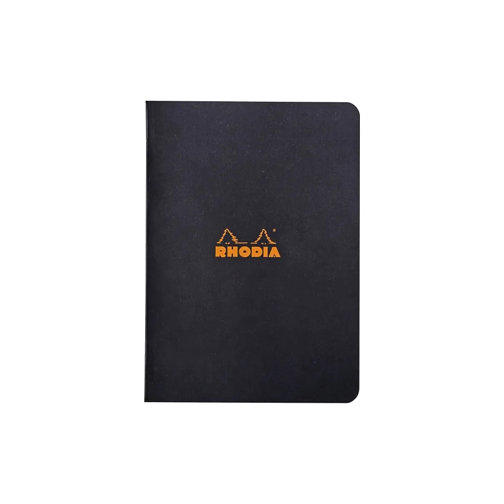 Produktbild för Rhodia blockhäft  e A5 linjerat – svart omslag – 80 g – 48 s...