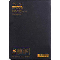 Produktbild för Rhodia blockhäft  e A5 linjerat – svart omslag – 80 g – 48 s...