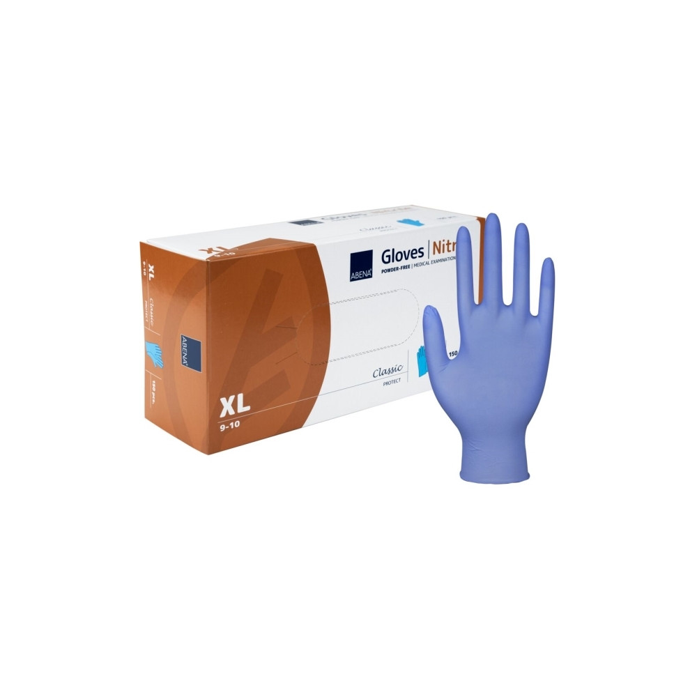 Produktbild för Abena HospiCare - handskar - storlek: 9-10 - extra large - nitrilgummi - blå (paket om 150)