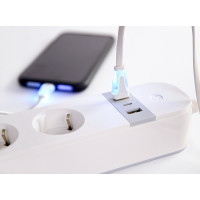 Produktbild för Gembird TSL-PS-S4U-01-W - smart kraftlist - 3680 watt