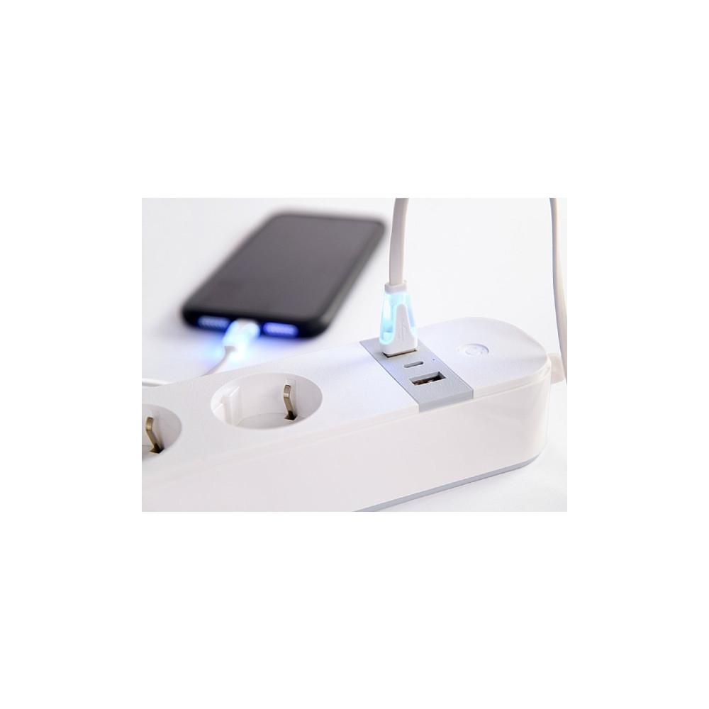 Produktbild för Gembird TSL-PS-S4U-01-W - smart kraftlist - 3680 watt