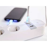 Produktbild för Gembird TSL-PS-S4U-01-W - smart kraftlist - 3680 watt