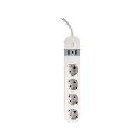 Produktbild för Gembird TSL-PS-S4U-01-W - smart kraftlist - 3680 watt