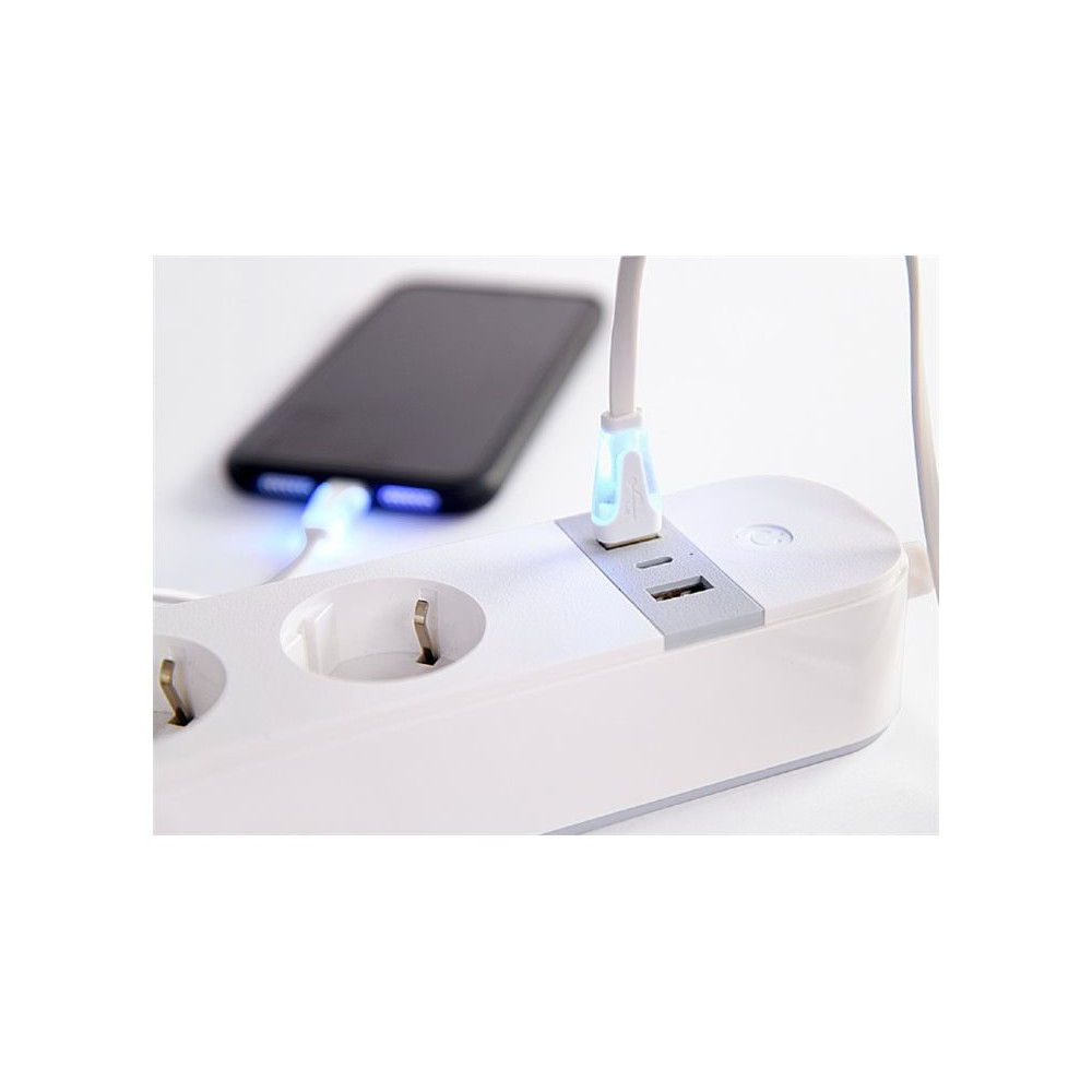Produktbild för Gembird TSL-PS-S4U-01-W - smart kraftlist - 3680 watt
