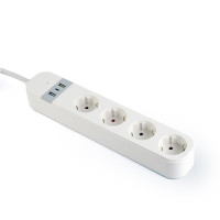 Produktbild för Gembird TSL-PS-S4U-01-W - smart kraftlist - 3680 watt