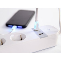 Produktbild för Gembird TSL-PS-S4U-01-W - smart kraftlist - 3680 watt