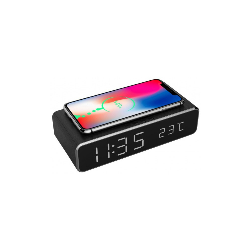 Produktbild för Gembird DAC-WPC-01 - väckarklocka - rektangulär - elektronisk - skrivbord - svart