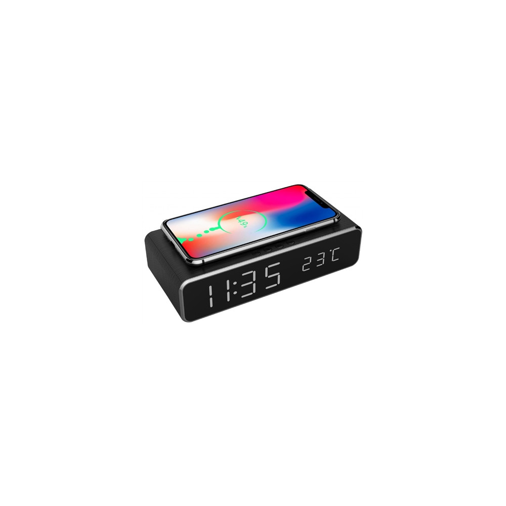 Produktbild för Gembird DAC-WPC-01 - väckarklocka - rektangulär - elektronisk - skrivbord - svart