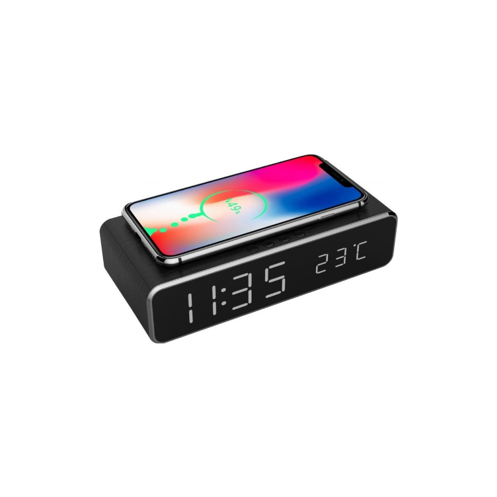 Produktbild för Gembird DAC-WPC-01 - väckarklocka - rektangulär - elektronisk - skrivbord - svart