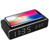 Produktbild för Gembird DAC-WPC-01 - väckarklocka - rektangulär - elektronisk - skrivbord - svart