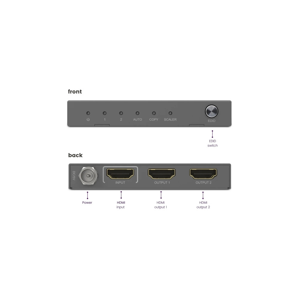 Produktbild för Marmitek Split 612 Pro, HDMI, 2x HDMI, 2.0b, 3840 x 2160 pix...