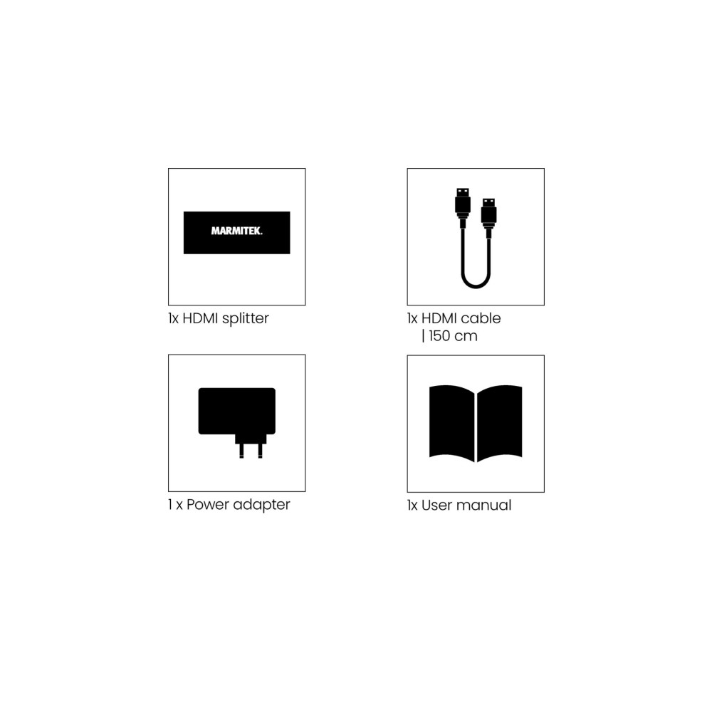 Produktbild för Marmitek Split 612 Pro, HDMI, 2x HDMI, 2.0b, 3840 x 2160 pix...