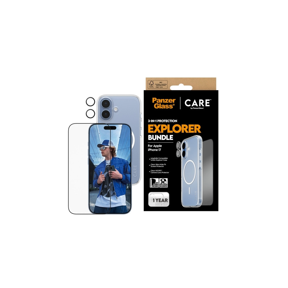 Produktbild för CARE by PanzerGlass - 3-in-1 Protection Explorer Bundle - baksidesskydd för mobiltelefon