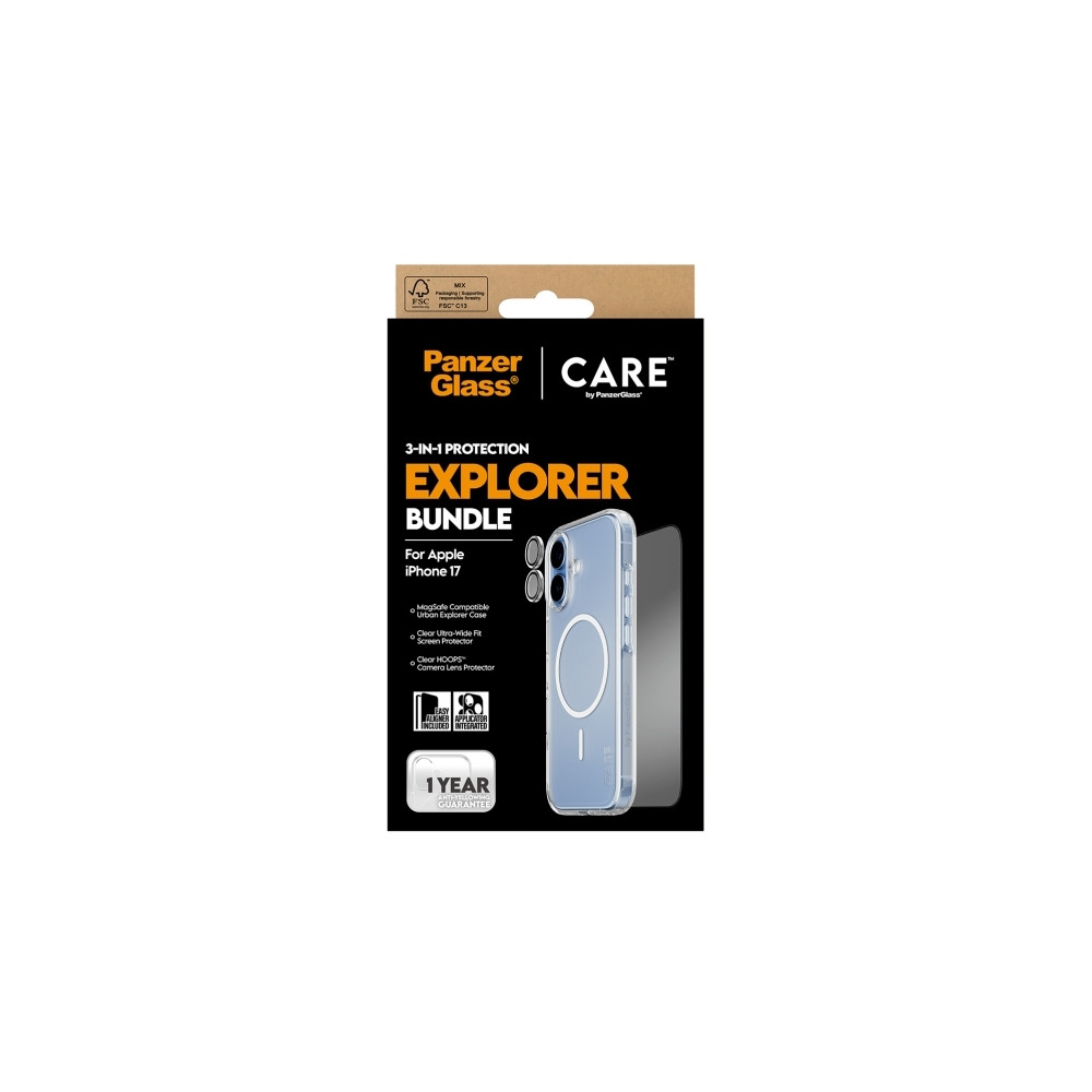 Produktbild för CARE by PanzerGlass - 3-in-1 Protection Explorer Bundle - baksidesskydd för mobiltelefon