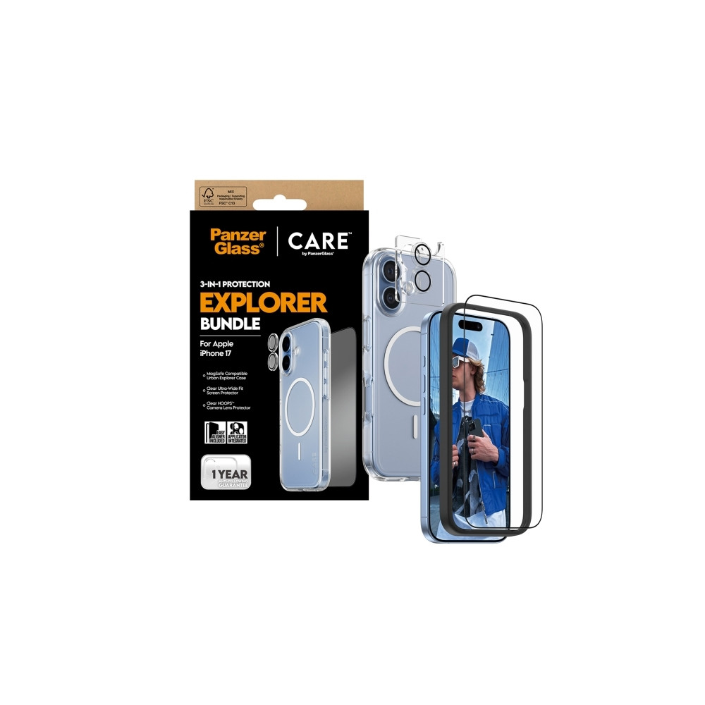 Produktbild för CARE by PanzerGlass - 3-in-1 Protection Explorer Bundle - baksidesskydd för mobiltelefon