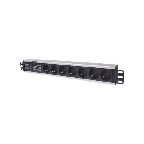 intellinet Intellinet 19" 1.5U Rackmount 7-Way Power Strip - German Type", With Surge Protection, 3m Power Cord - effektband