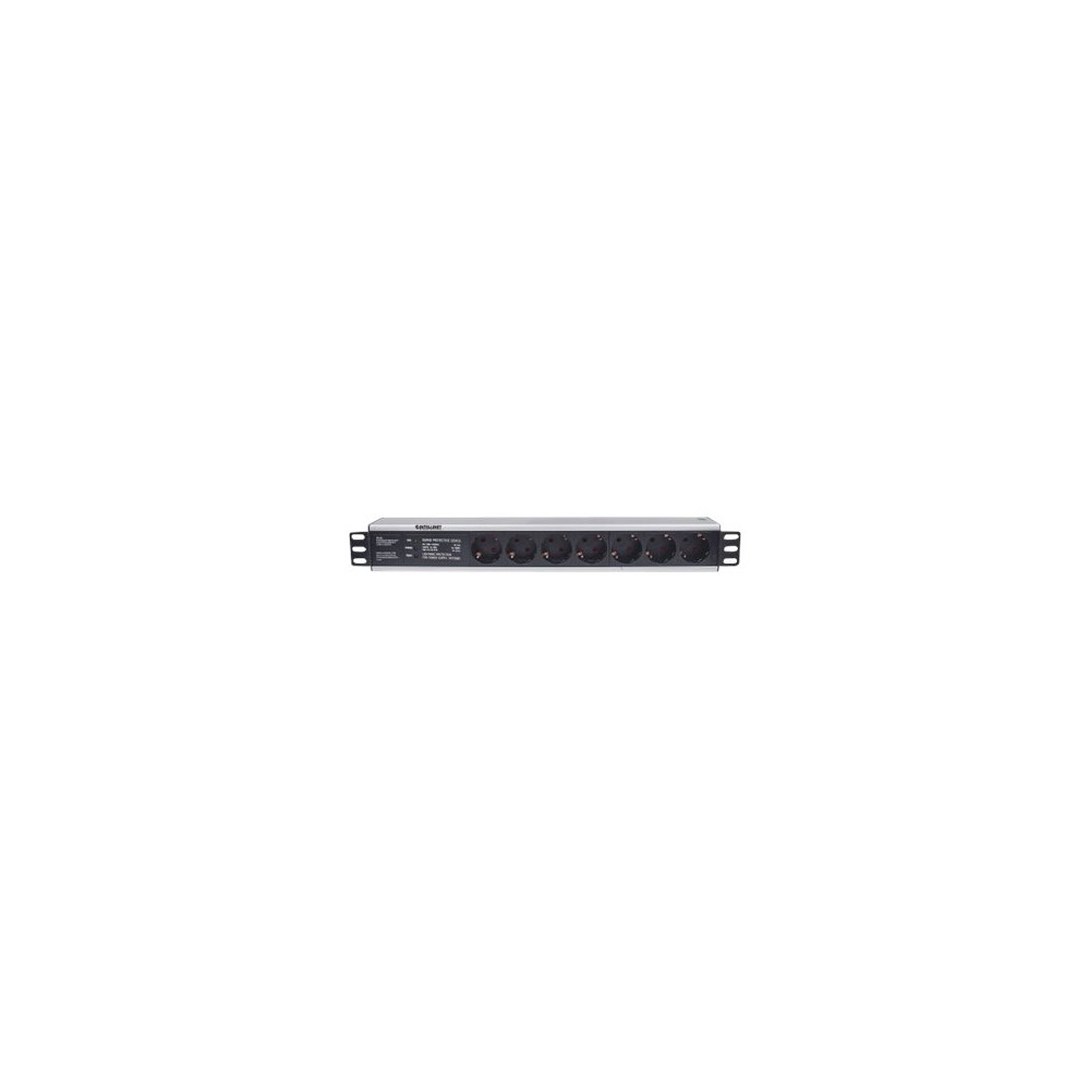 Produktbild för Intellinet 19" 1.5U Rackmount 7-Way Power Strip - German Type", With Surge Protection, 3m Power Cord - effektband